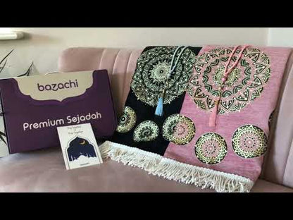 Muslim Couples Prayer Mats with Tasbih and Gift Packaging