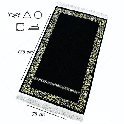 Kaaba Patterned Prayer Rug with a Gift Bag 125x70 cm